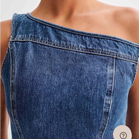 BAKER Off Shoulder Denim Mini Dress - Dark Blue from Meshki - Picture 3 of 6